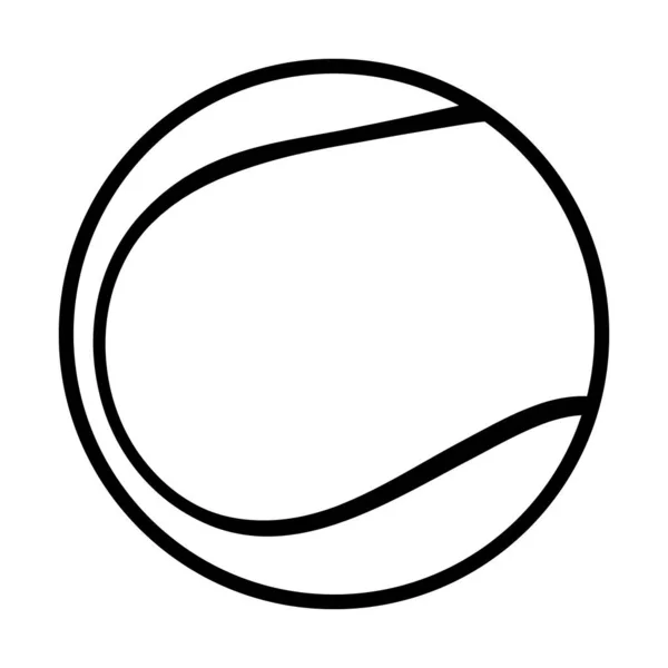 Теннисный Мяч Черная Икона Векторная Иллюстрация Белом Фоне — стоковый вектор