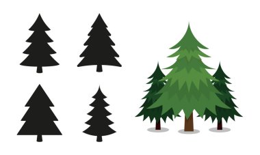 Noel Ağaçları Pictogram vektör kümesi
