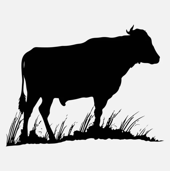 Εικόνα Αγελάδας Silhouette Vector Cow — Διανυσματικό Αρχείο