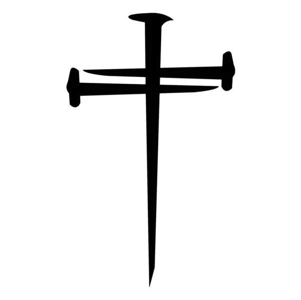 Nail Cross Cristiana Vettore Croce Unghie — Vettoriale Stock