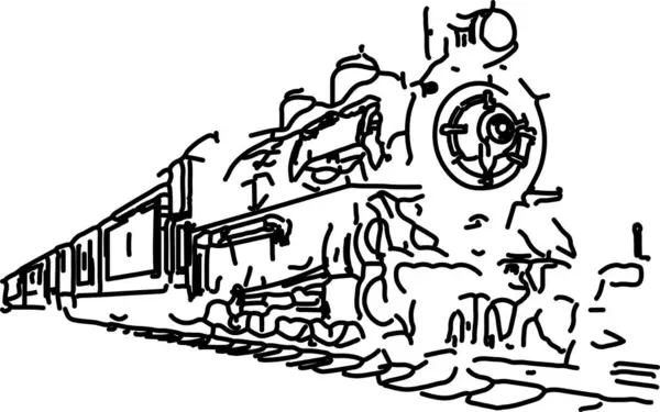 老式蒸汽机车古列 运输矢量 — 图库矢量图片