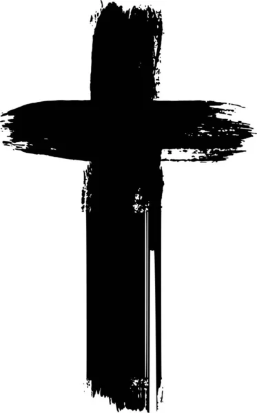 Cruz Cristiana Religiosa Vector Icono — Vector de stock