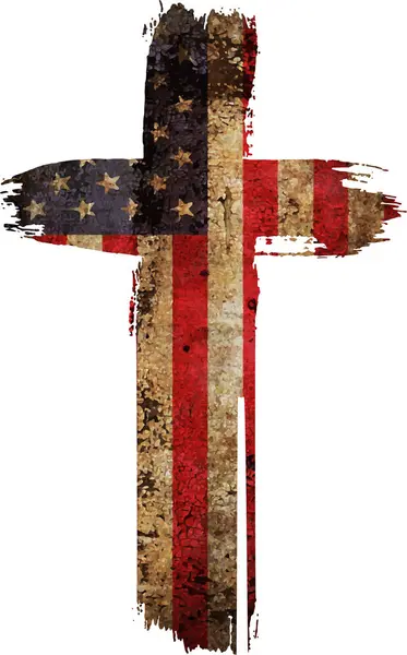 États Unis Croix Drapeau Américain Christian Religious Patriotic — Image vectorielle