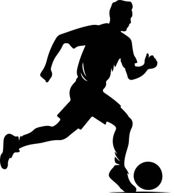 Bir Futbolcunun Saf Siyah Silüeti.