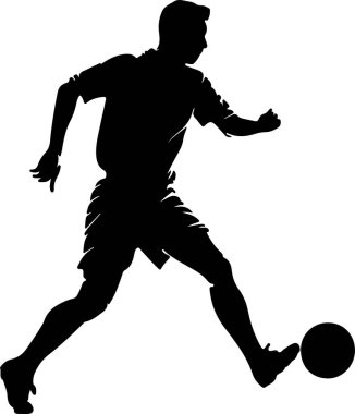 Bir Futbolcunun Saf Siyah Silüeti.