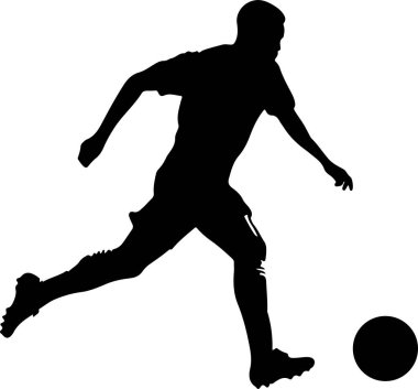 Bir Futbolcunun Saf Siyah Silüeti.