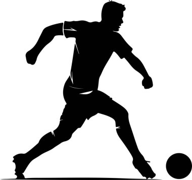 Bir Futbolcunun Saf Siyah Silüeti.