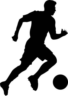 Bir Futbolcunun Saf Siyah Silüeti.