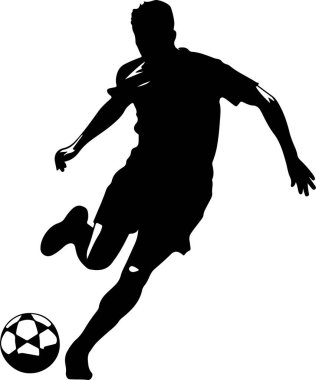 Bir Futbolcunun Saf Siyah Silüeti.