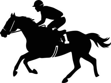 At Yarışı siluet vektör çizimi