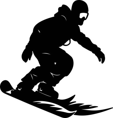snowboard siluet vektör çizimi