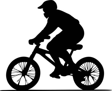 bmx bisikletçi siluet vektörü