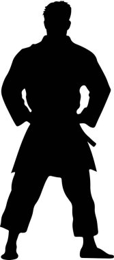 karate silueti vektör çizimi