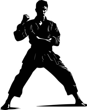 karate silhouette vector illustration