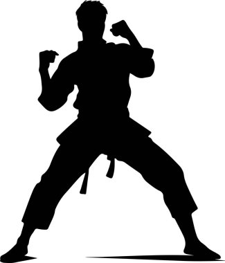 karate silhouette vector illustration