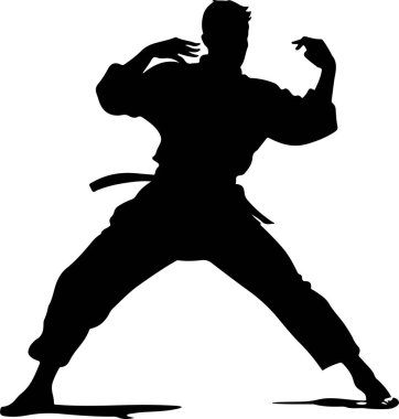 karate silueti vektör çizimi