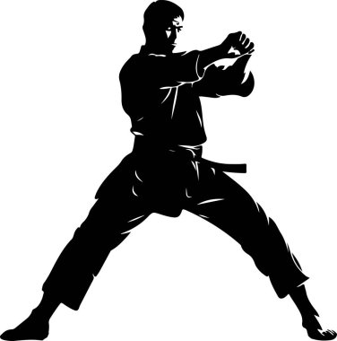 karate silhouette vector illustration