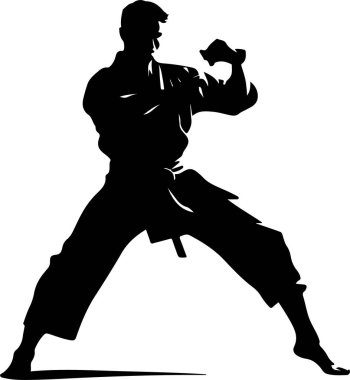 karate silueti vektör çizimi