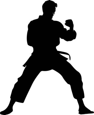 karate silueti vektör çizimi