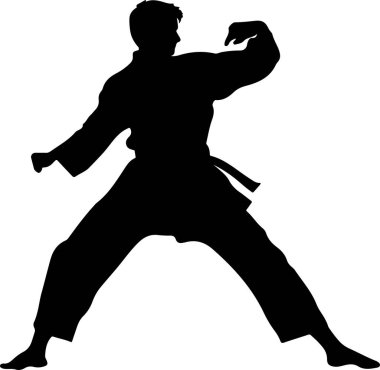 karate silhouette vector illustration