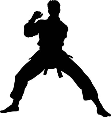 karate silhouette vector illustration