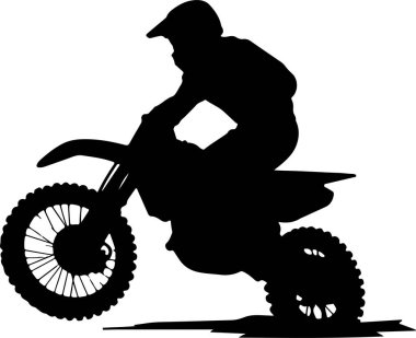 Motokros silueti vektör illüstrasyon silueti motosiklet vektör çizimleri üzerinde motokros sürücüsü