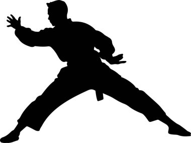 wushu oynatıcı siluet vektörü