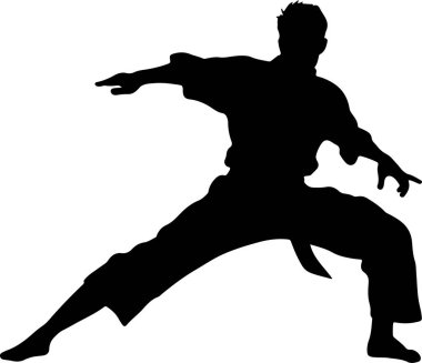 wushu oynatıcı siluet vektörü