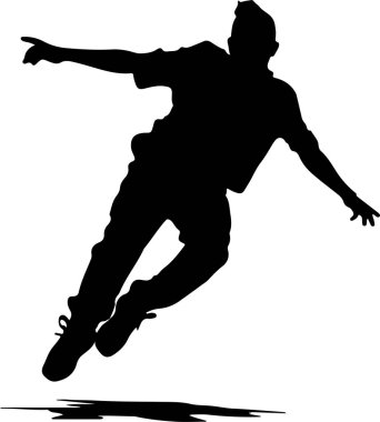 parkour spor siluet vektörü