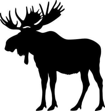 Moose illustration silhouette vector design clipart