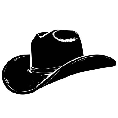 cowboy hat silhouette vector art clipart