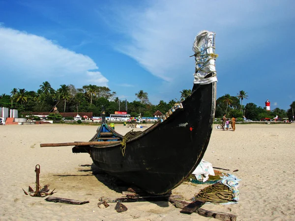 Barco Pesca Estacionado Praia — Fotografia de Stock