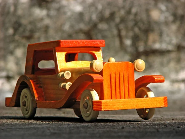 Wooden Vintage Toy Car — Stock Photo, Image