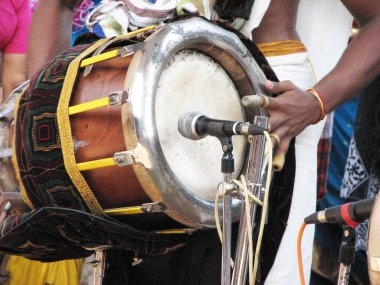 Closeup of Thavil, a South Indian percussion musical instrument. clipart