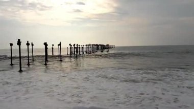 Alappuzha 'nın güzel plajı, Kerala, Hindistan.