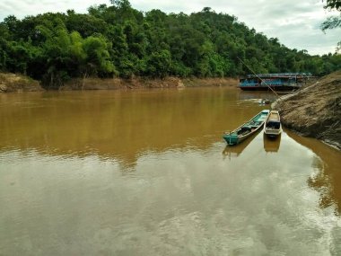 Boat on the Mekong River, Laos, Southeast Asia.