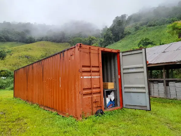 open container at the field in countryside