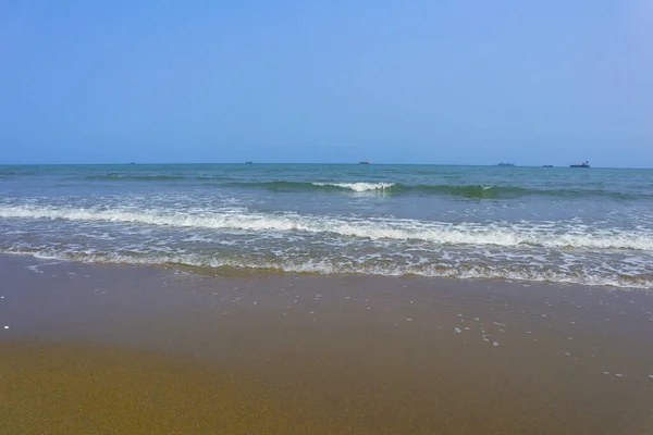 Bakgrund Stranden Och Tropiska Havet Med Blå Himmel — Stockfoto