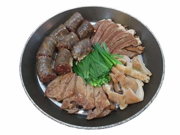 Eisbecher Koreanische Blutwurst Schale Mit Weißem Hintergrund Traditionelle Koreanische Küche — Stockfoto