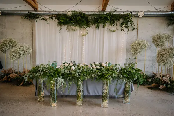 Свадебный Стол Декор Цветок — стоковое фото