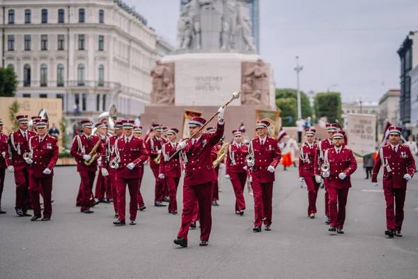 Festival Nacional Canción Danza Desfile Apertura Festiva Capital Riga —  Fotos de Stock
