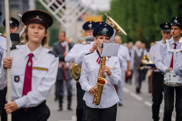 Festival Nacional Canción Danza Desfile Apertura Festiva Capital Riga — Foto de Stock