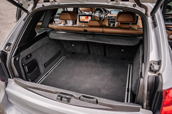 Bmw Modern Suv Car Interior Leather Panel Seat Multimedia Dashboard — Stock Photo, Image