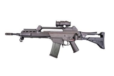 Otomatik silah G36 beyaz arka plan, silah, tüfek izole