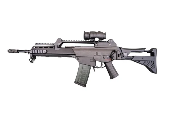 Otomatik silah G36 beyaz arka plan, silah, tüfek izole