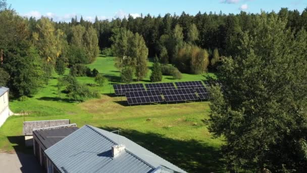 Letecký Pohled Solární Elektrárnu Solární Panely — Stock video