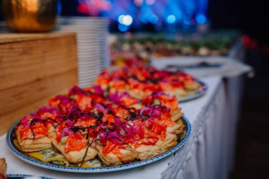 Somon füme ile parti için lezzetli gurme atıştırmalıkları