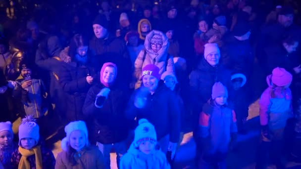 Valmiera Riga December 2023 Christmas Tree Lighting Children Performances Christmas — Stock Video