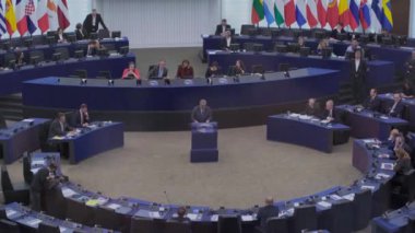 Strasbourg, Fransa 14 Mart 2023 - Strazburg, Fransa 'da Avrupa Parlamentosu' nda Genel Kurul 