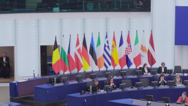 Страсбург Франція Березня 2023 Пленарна Сесія Європейському Парламенті Страсбурзі Франція — стокове відео